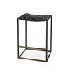 Clarissa 18.0L x 16.0W x 26.25H Black Woven Leather Seat with Gold Frame Counter Stool thumbnail 0