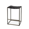 Clarissa Backless 26.25in Seat Counter Stool | Black Leather with Metal, Counter & Bar Stool by Mercana, 18" length x 16" width x 26" height thumbnail 1