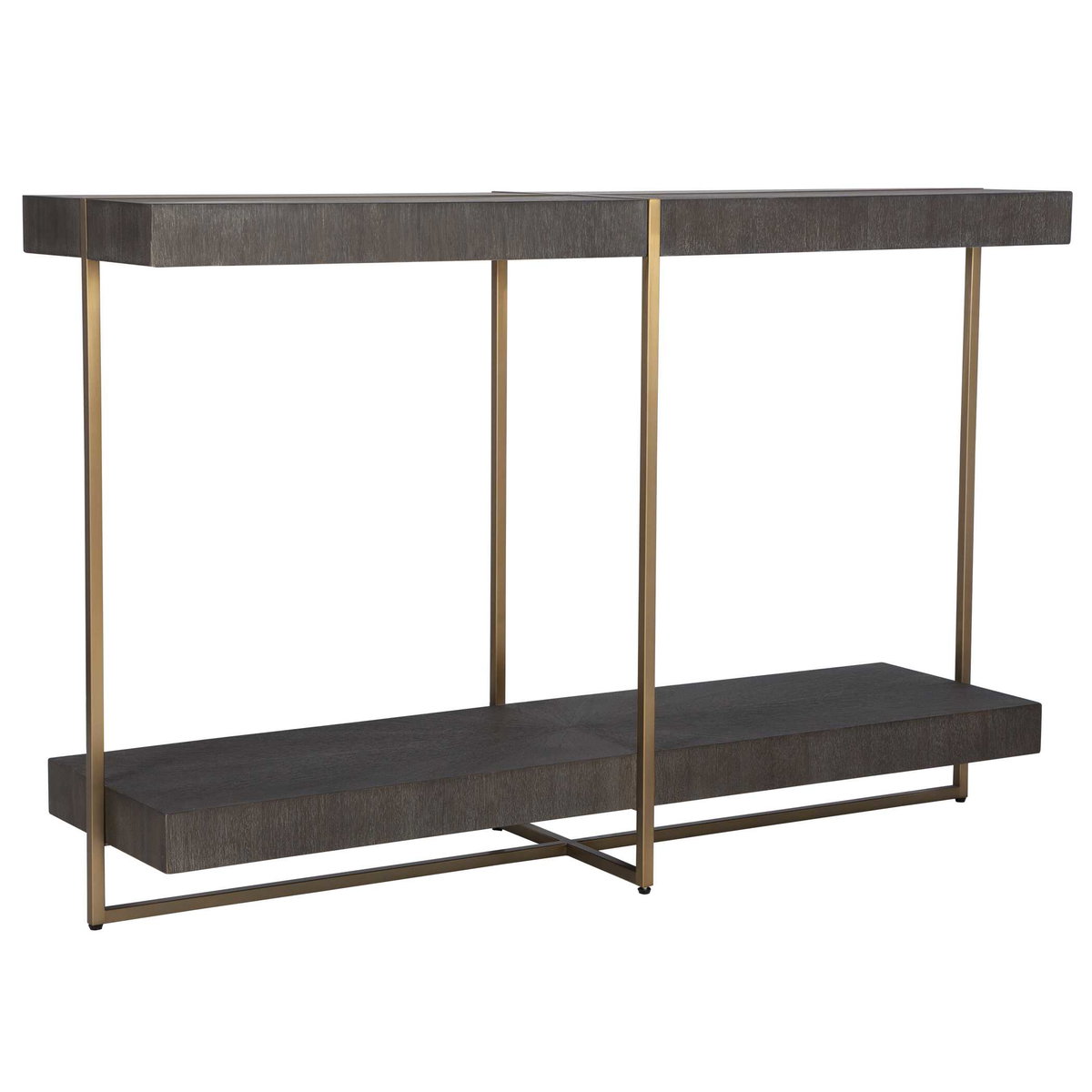 Taja Modern Brass / Wood Console Table, by Uttermost, 47.75" width x 31" height x 14" depth View 5