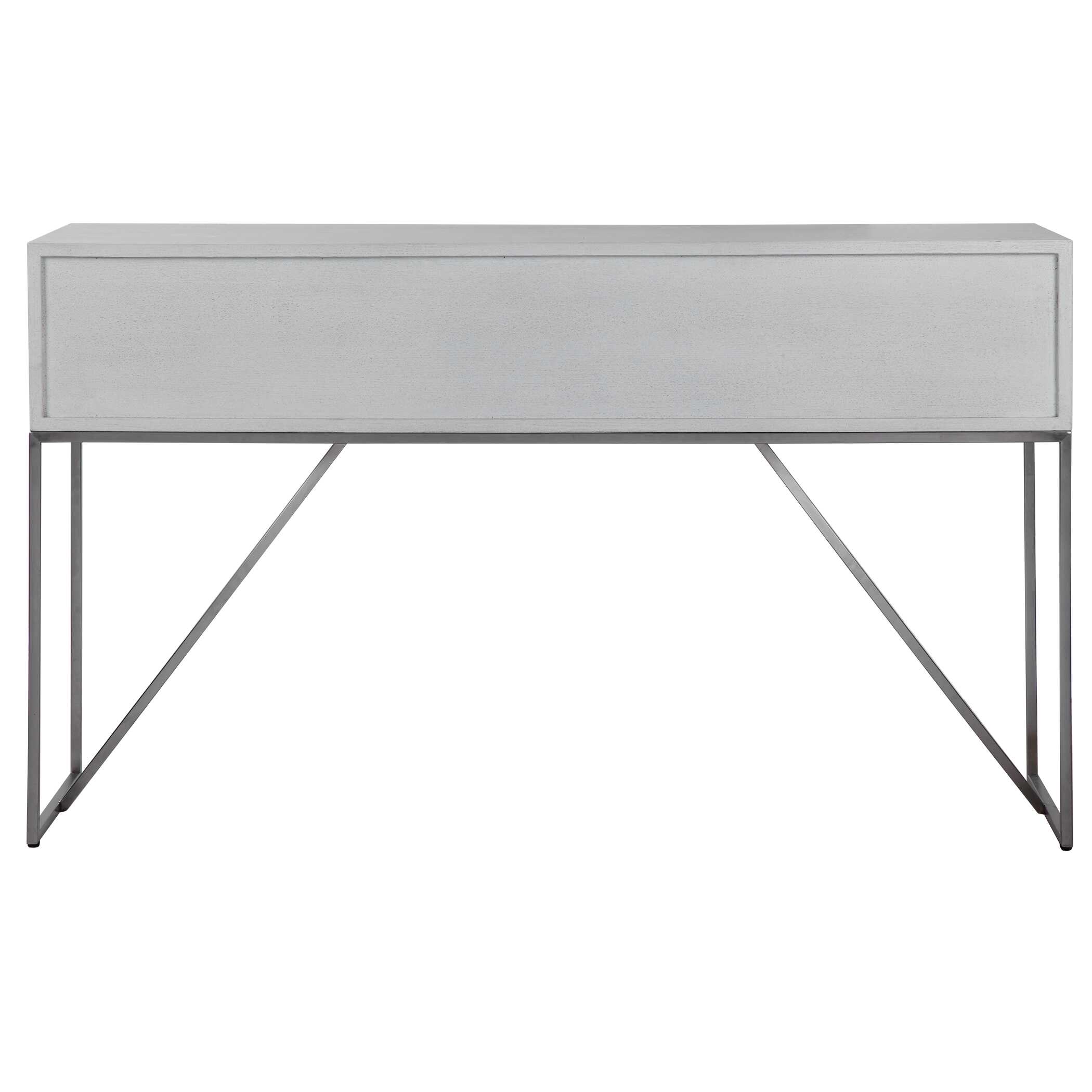 Abaya White Console Table, Furniture by Uttermost, 54" width x 32" height x 14" depth View 7