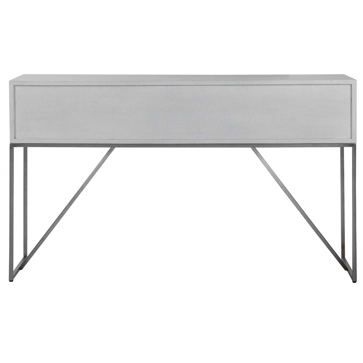 Abaya White Console Table, Furniture by Uttermost, 54" width x 32" height x 14" depth View 7
