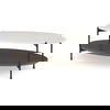 Larkin White Marble Top with Dark Brown Wood Shelf Oval Coffee Table thumbnail 0