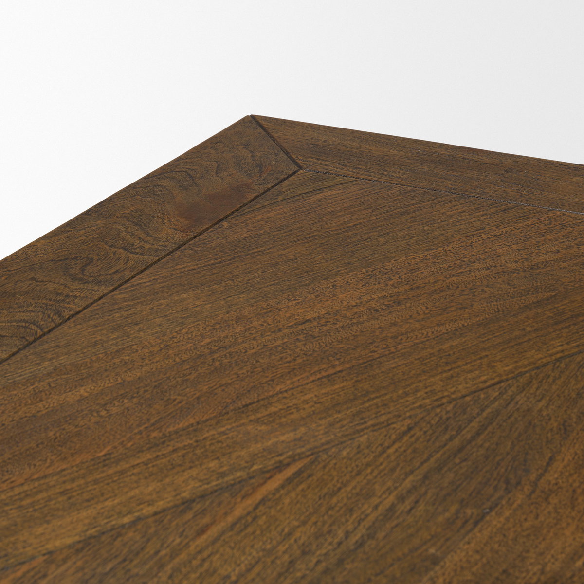Maxton 79'L x 39'W Rectangular Pedestal Dining Table | Brown Wood & Gunmetal Metal | Seats 6, by Mercana, 79" length x 39" width x 30" height View 8