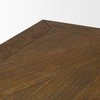 Maxton 79'L x 39'W Rectangular Pedestal Dining Table | Brown Wood & Gunmetal Metal | Seats 6, by Mercana, 79" length x 39" width x 30" height thumbnail 8