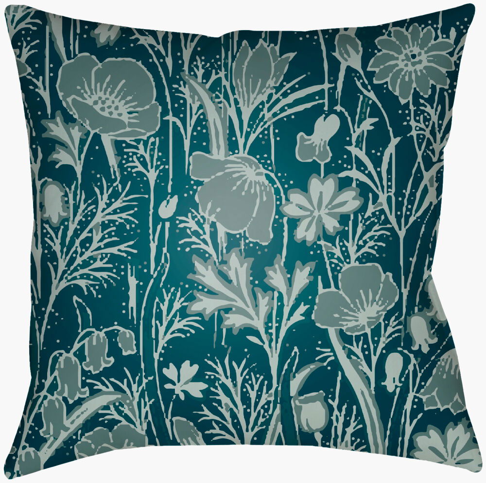 Chinoiserie Floral Accent Pillow, Decorative Pillow by Surya, 18" length x 18" width