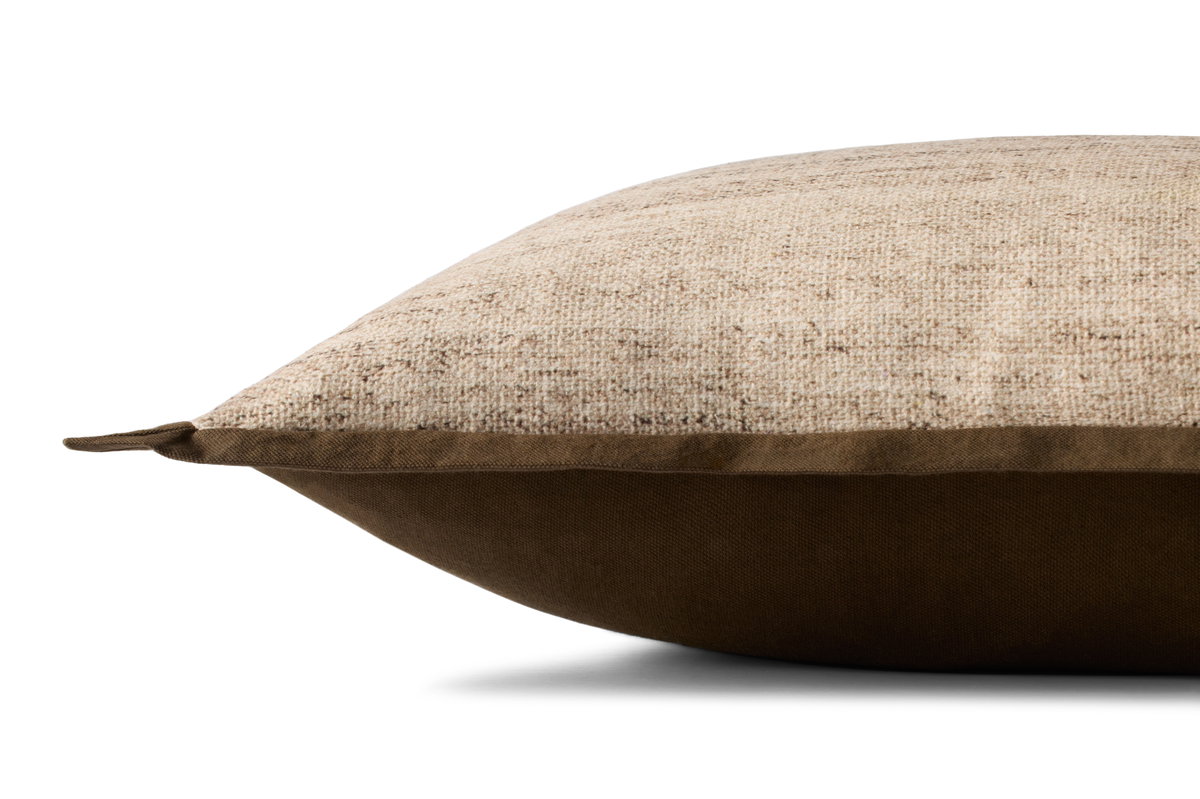Loloi Brown Pillow, Decorative Pillow, 16" length x 26" width View 2