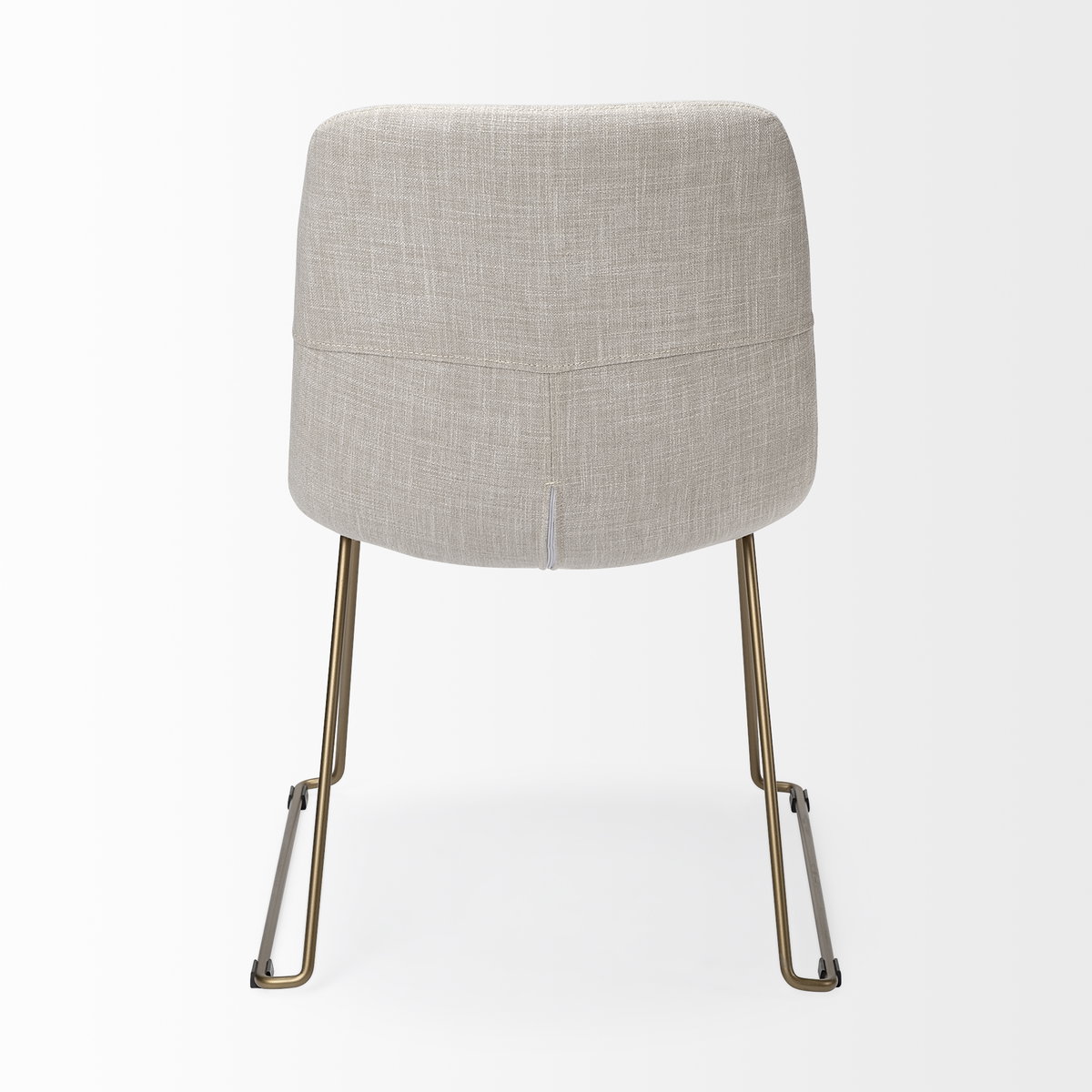Sawyer Solid Back Dining Side Chair | Beige Fabric with Gold Metal, Dining Chair by Mercana, 19" length x 24.25" width x 33" height View 9