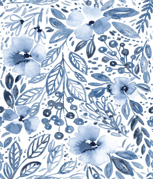 Clara Jean April Showers Blue Peel & Stick Wallpaper
