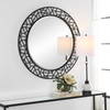 Mosaic Metal Round Mirror, by Uttermost, 40" width x 40" height x 1.12" depth thumbnail 4