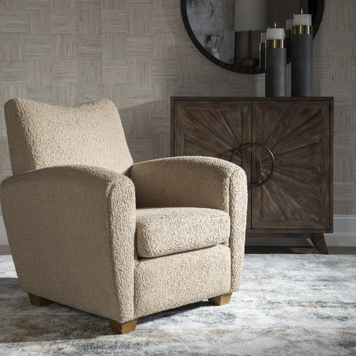 Teddy Latte Accent Chair, by Uttermost, 32" width x 35" height x 34" depth View 10