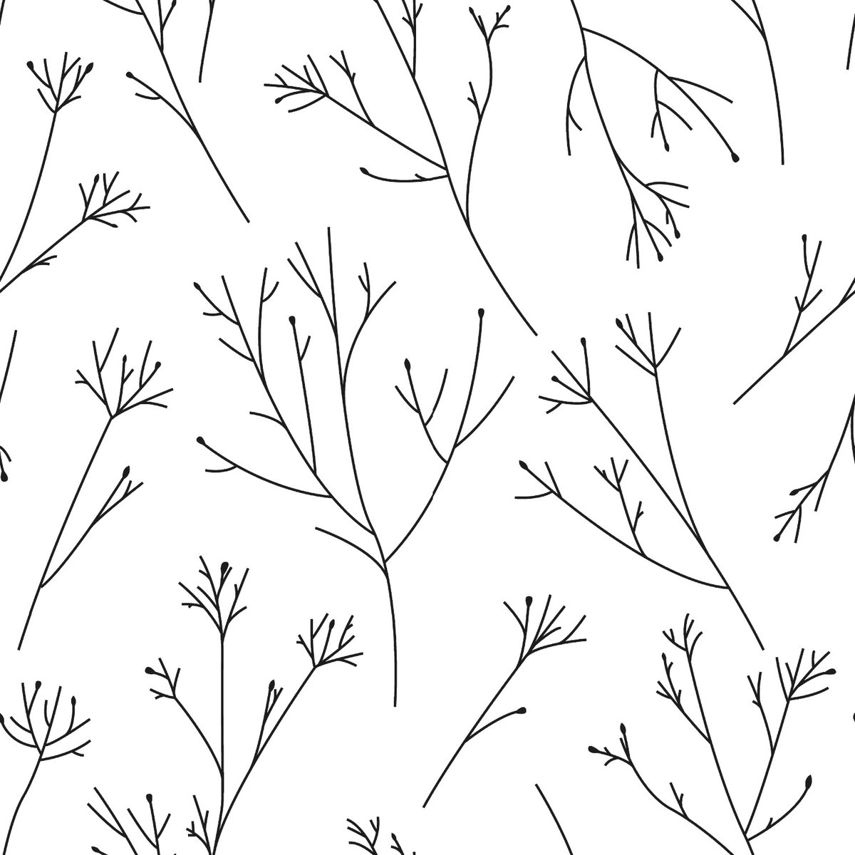 Twigs Black Peel & Stick Wallpaper, by York Wall, 16'6" length x 1'8.5" width x 0.02" depth
