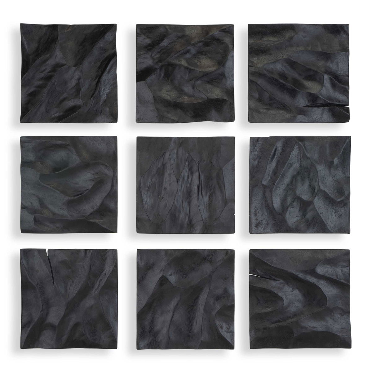 Malosi Black Wood Wall Decor Set/9, Art by Uttermost, 11.8" width x 11.8" height x 1.5" depth View 1