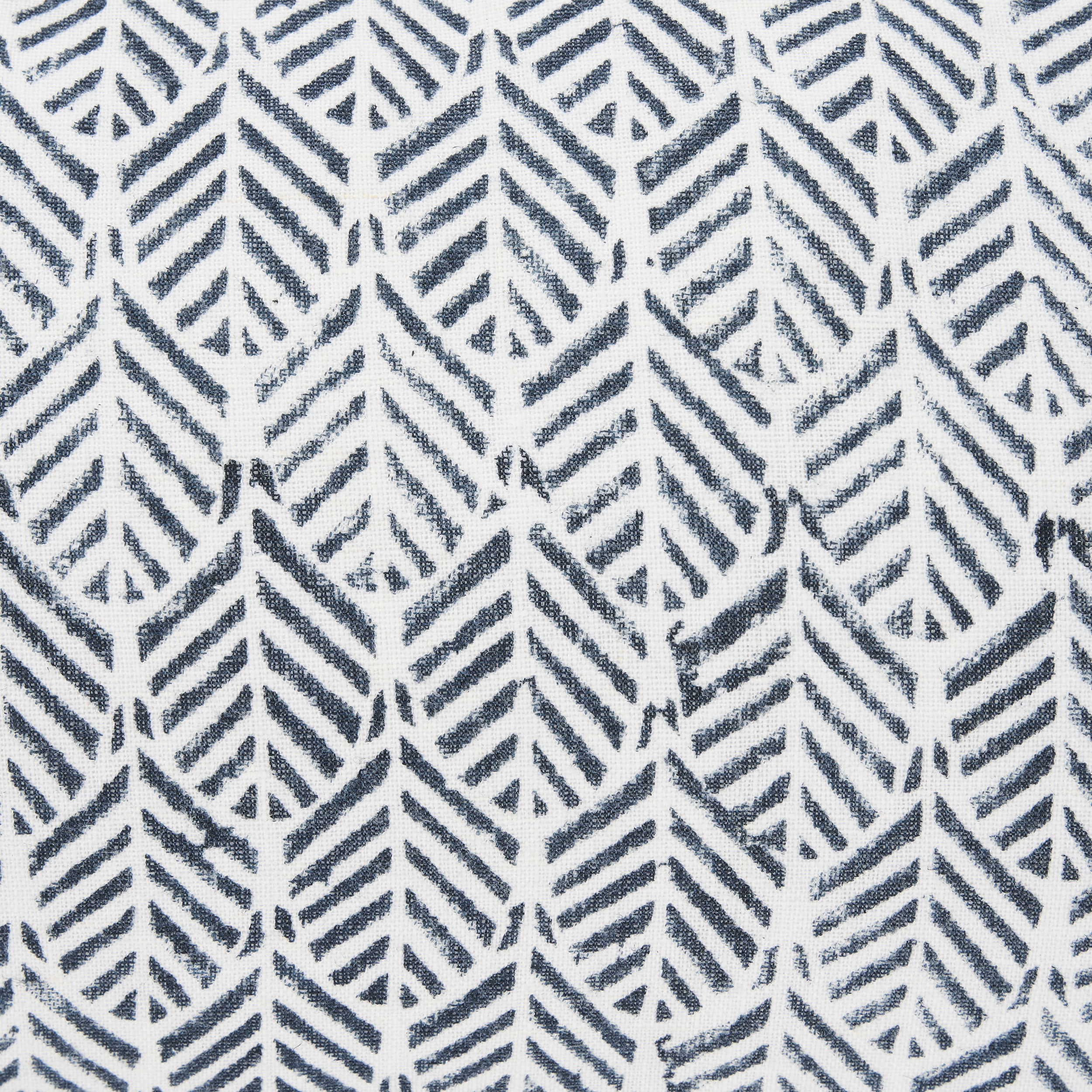 Janelle Cream with Indigo Print Linen Lumbar Decorative Pillow Cover, by Mercana, 14" length x 26" width x 0.2" height View 7