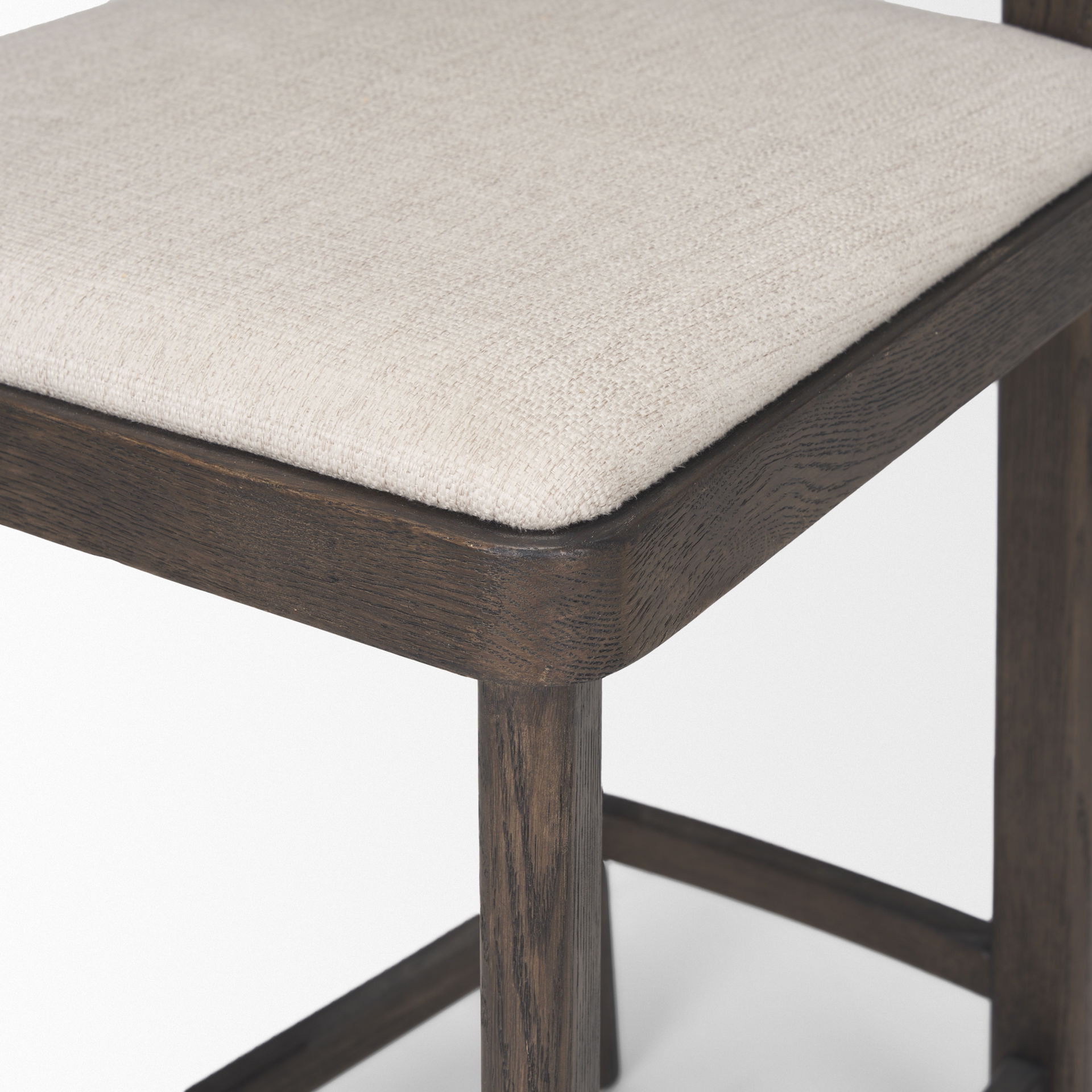 Soren Dark Brown Wood with Oatmeal Fabric Counter Stool large image 