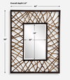 Teak Maze Rectangle Mirror, by Uttermost, 3'8" width x 4'8" height x 2.5" depth thumbnail 3