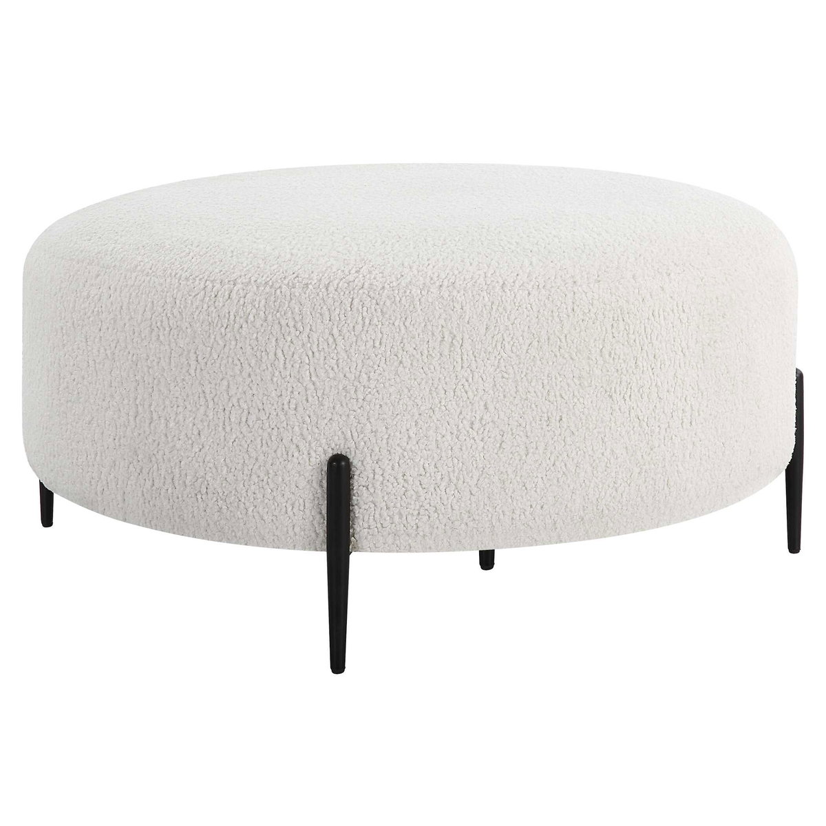 Arles Large Plush White Ottoman, by Uttermost, 40" width x 18" height x 40" depth View 5