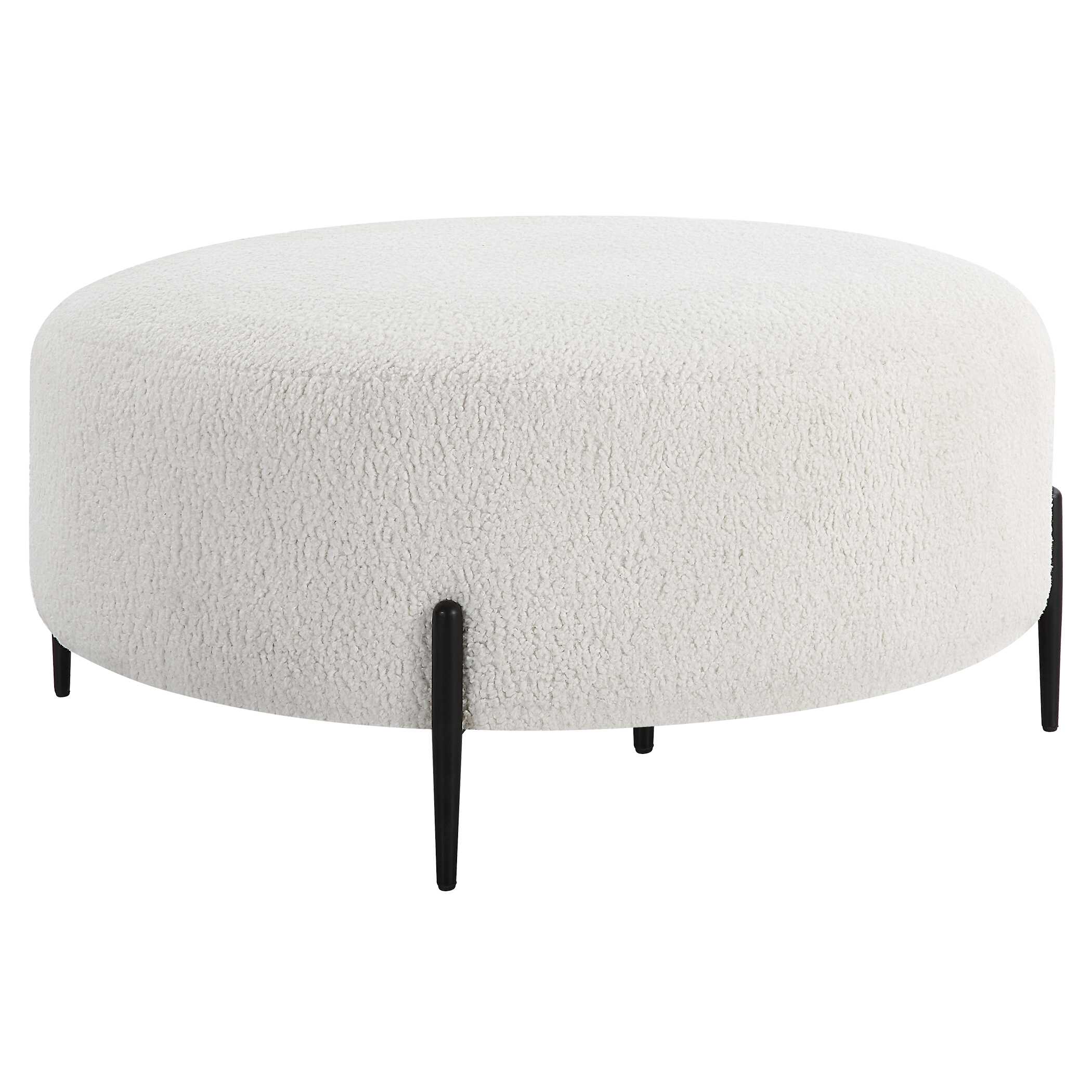 Arles Large Plush White Ottoman Arles Large Plush White Ottoman large image