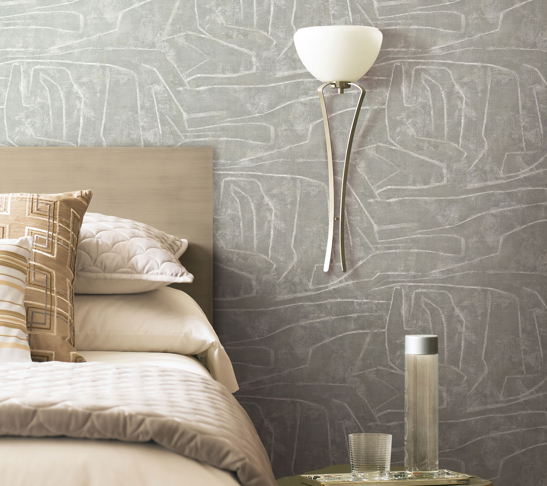 Urban Chalk Grey Peel & Stick Wallpaper large image 