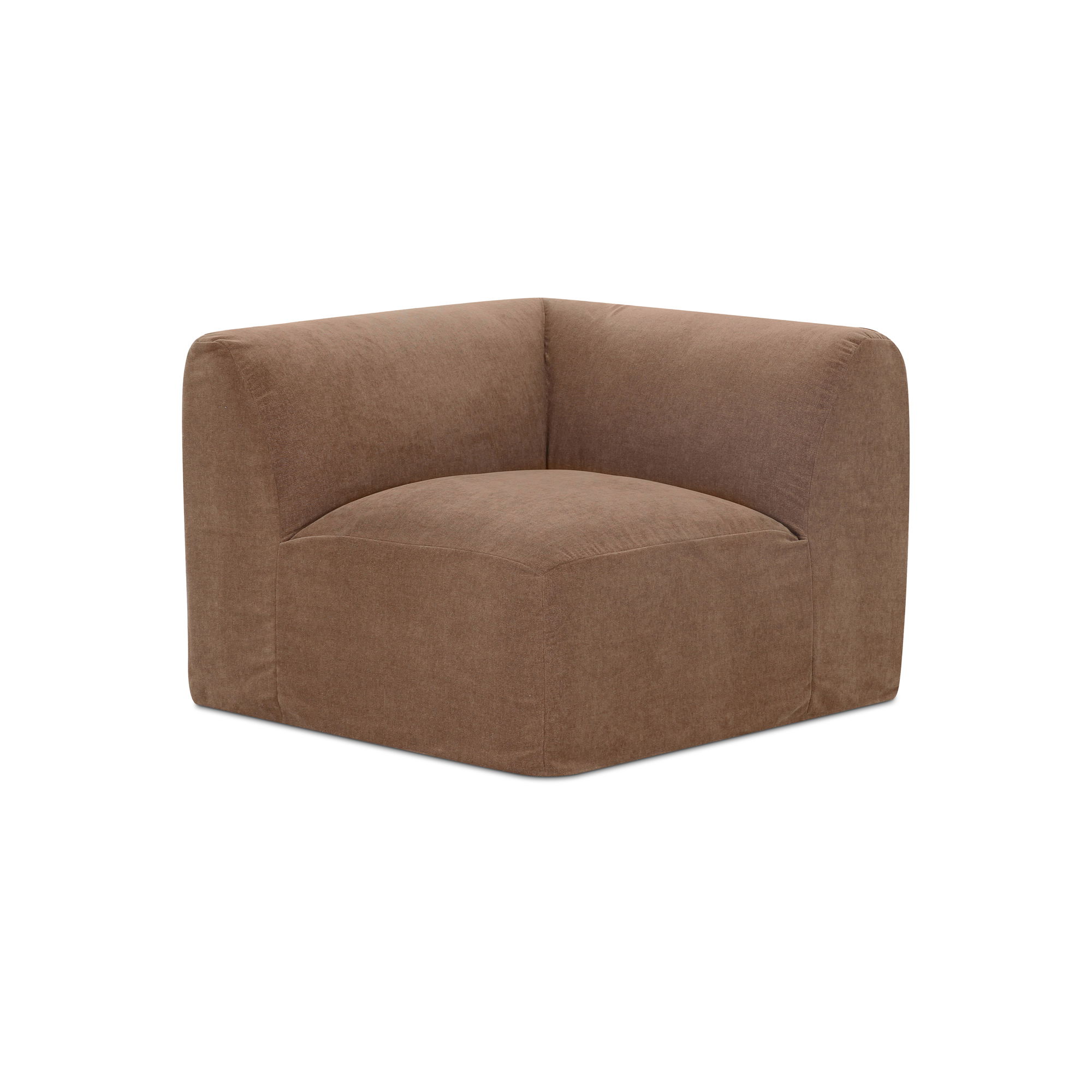 Isla Corner Chair Mocha, Sectional Sofa by Moe's Home, 41.7" width x 29.9" height x 41.7" depth View 1