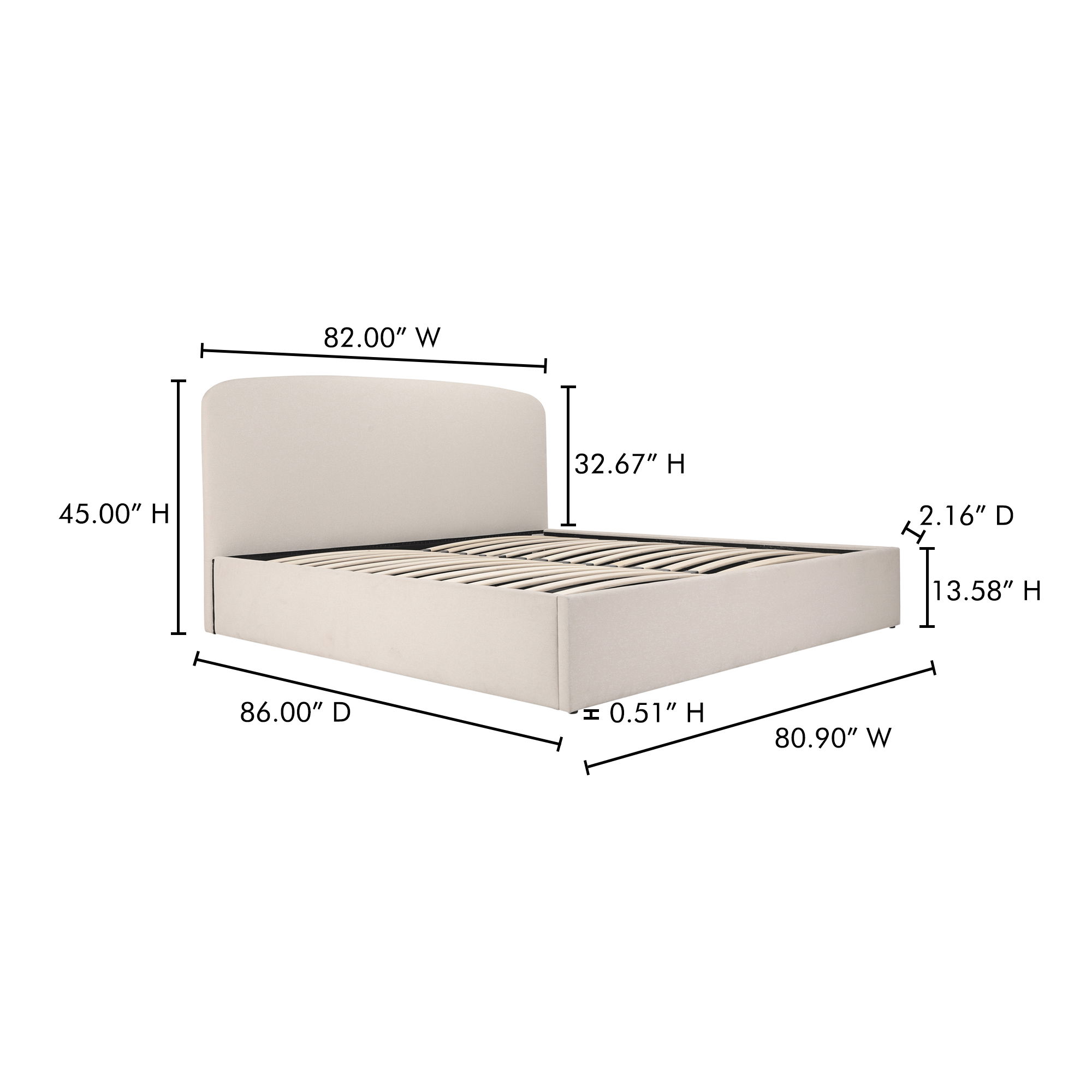 Joan King Storage Bed Cream large image 