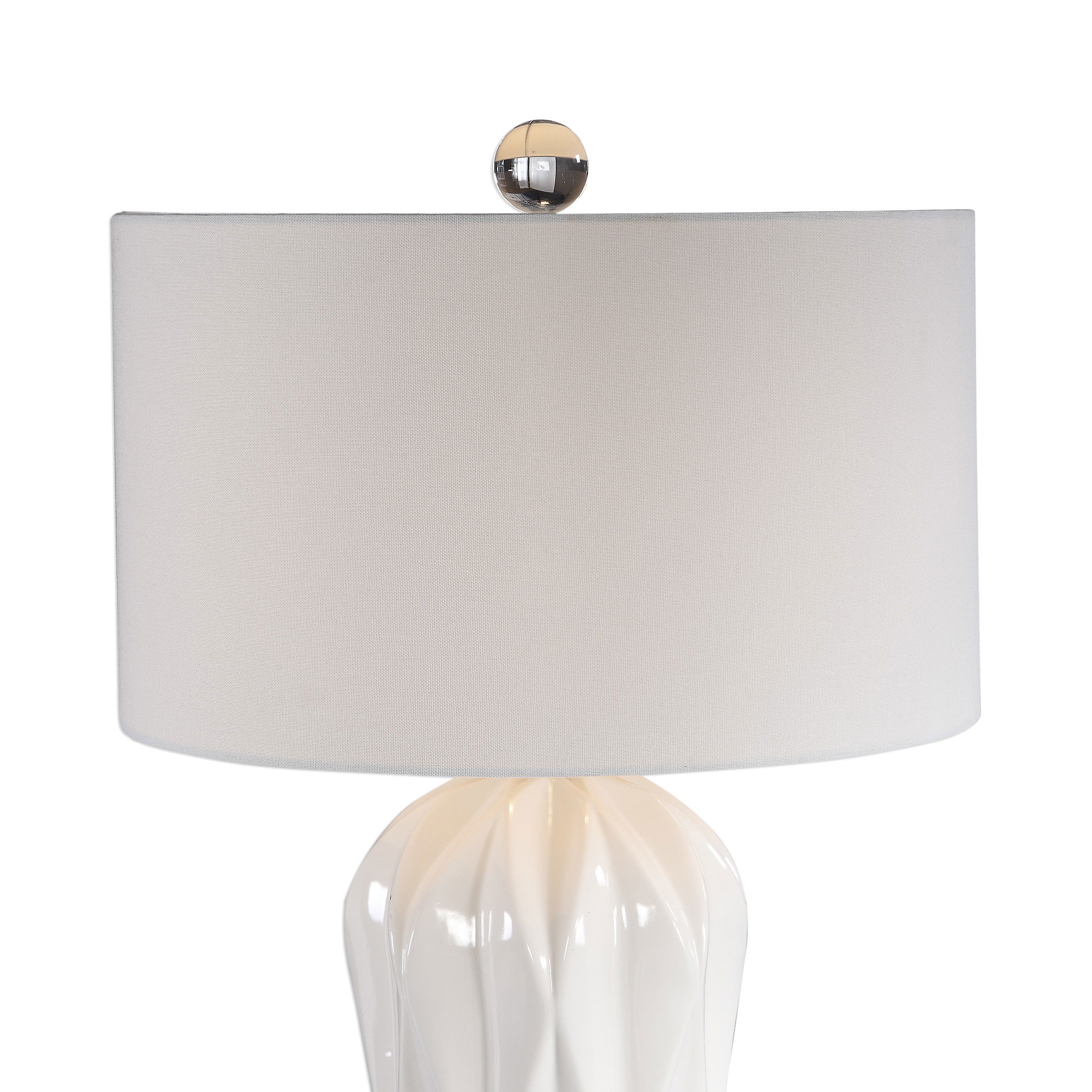 Malena Glossy White Table Lamp large image 