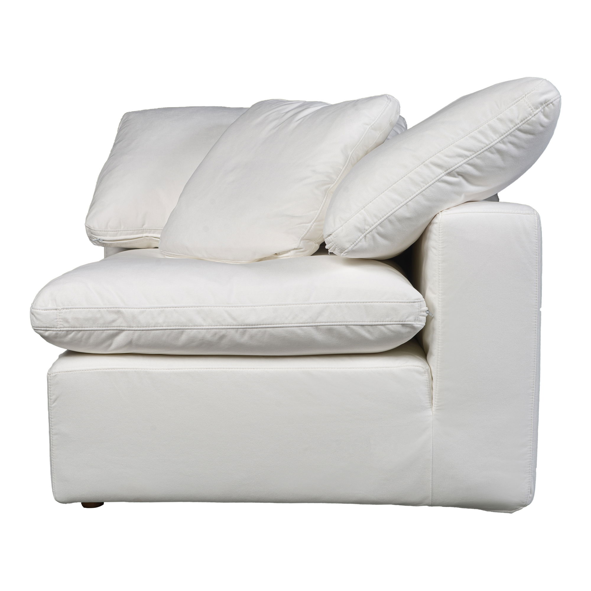 Terra Condo Corner Chair Cream White, Sectional Sofa by Moe's Home, 38" width x 32" height x 38" depth View 2