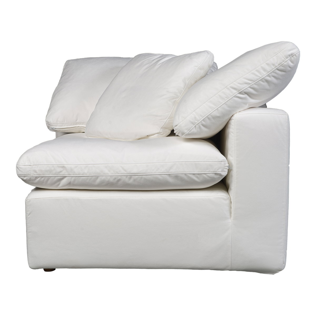 Terra Condo Corner Chair Cream White, Sectional Sofa by Moe's Home, 38" width x 32" height x 38" depth View 2