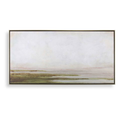 Hazy Lake Framed Landscape Art
