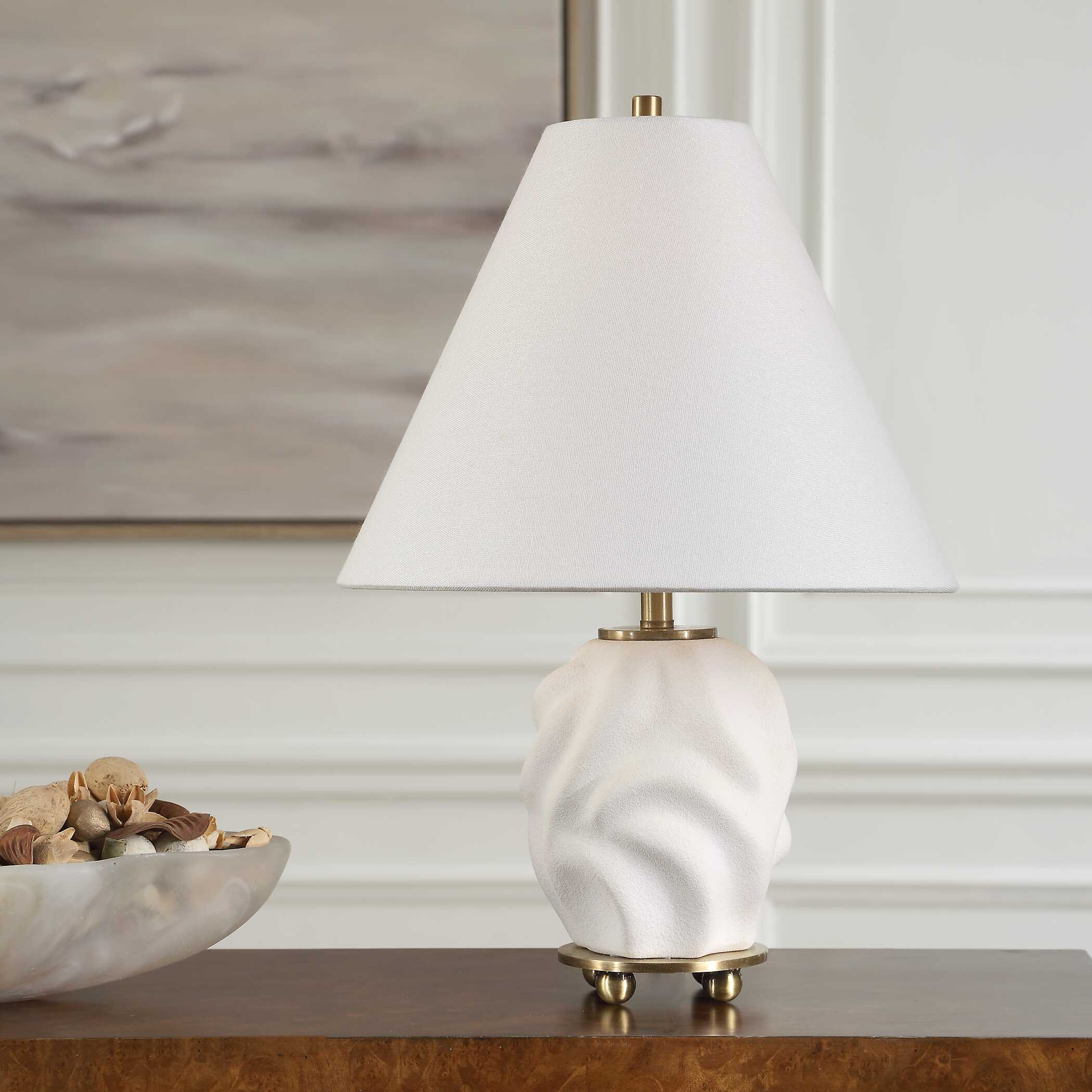 Bora White Accent Lamp, by Uttermost, 12" width x 17.5" height x 12" depth View 3