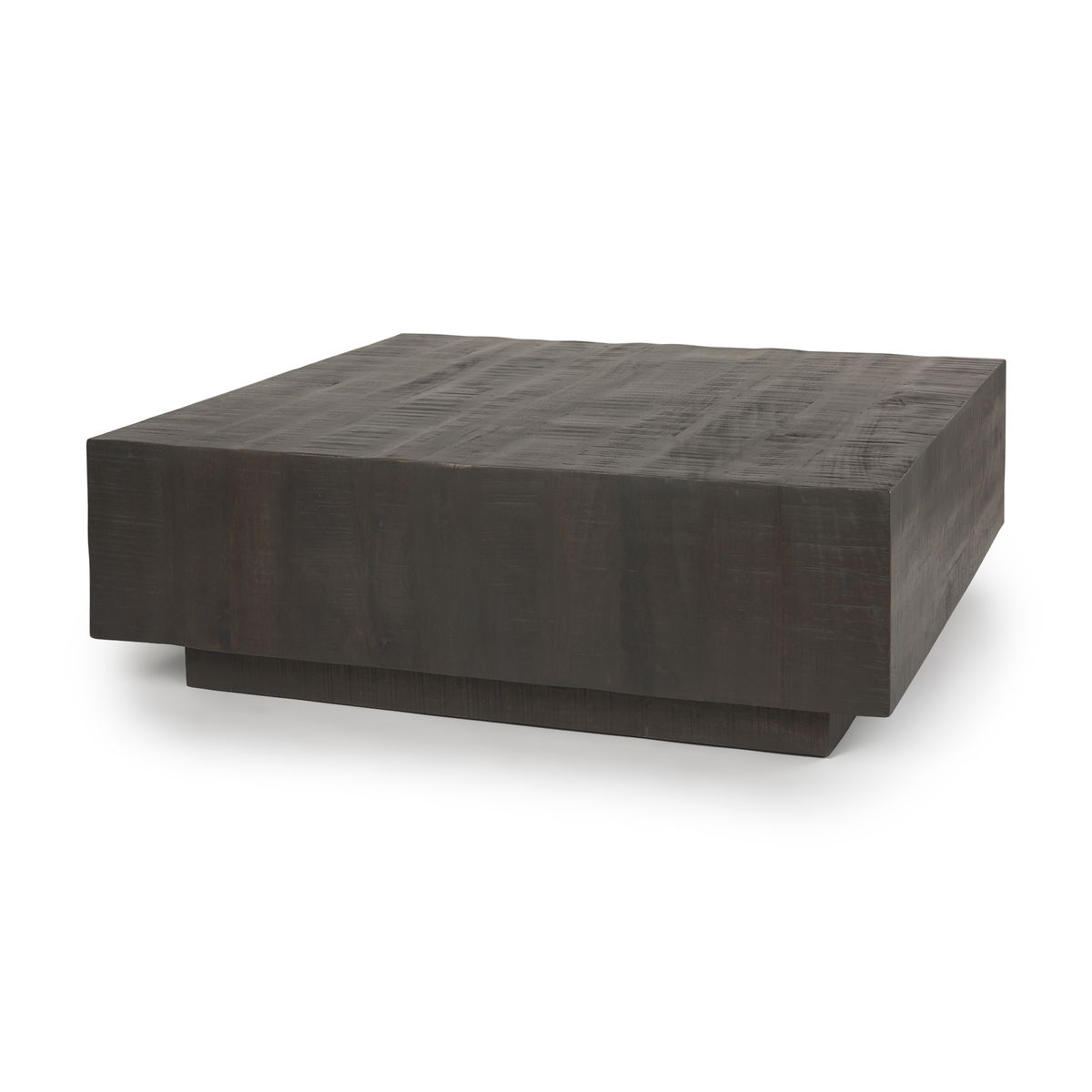 Hayden Dark Brown Wood Square Coffee Table, by Mercana, 48" length x 48" width x 16" height View 1