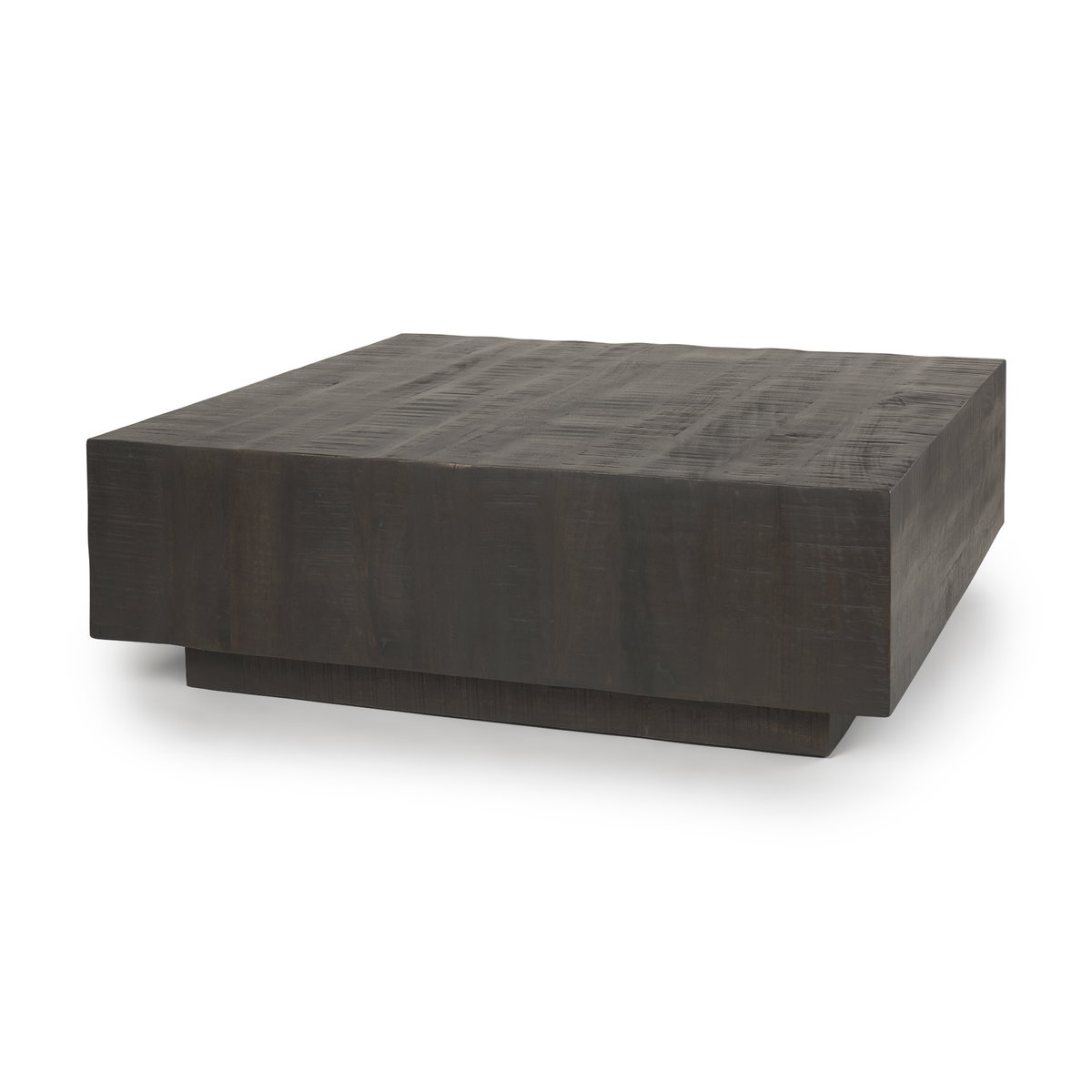Hayden Dark Brown Wood Square Coffee Table, by Mercana, 48" length x 48" width x 16" height View 1