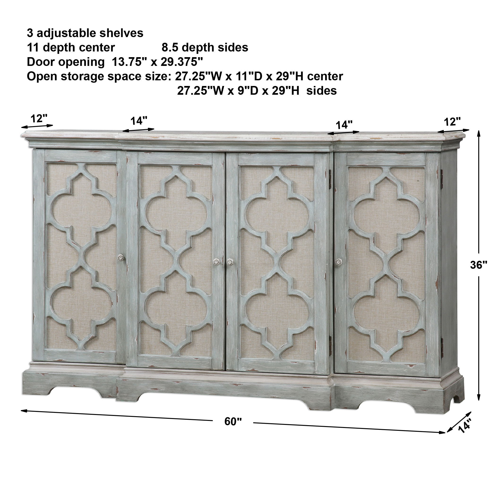 Sophie 4 Door Grey Cabinet large image 