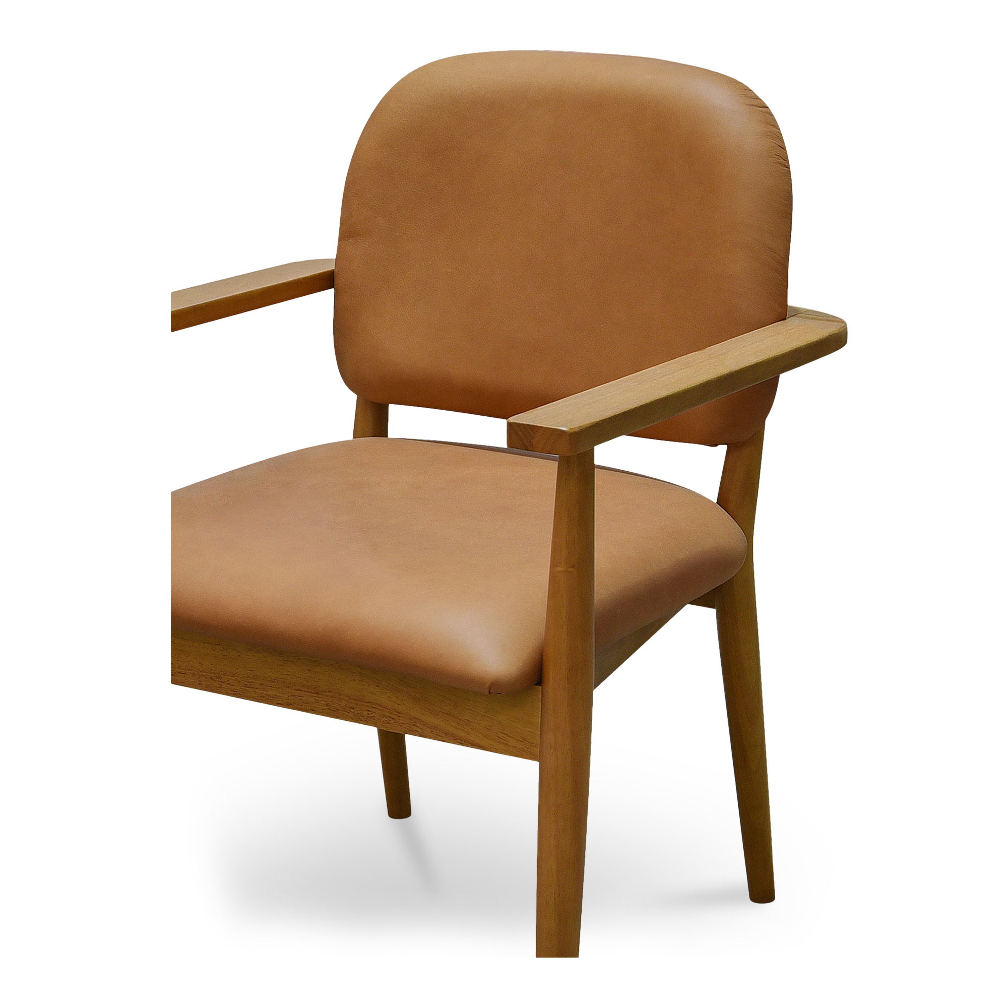 Norrie Dining Chair Brown Leather, by Moe's Home, 24.41" width x 33.46" height x 24.41" depth View 5