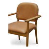 Norrie Dining Chair Brown Leather, by Moe's Home, 24.41" width x 33.46" height x 24.41" depth thumbnail 5