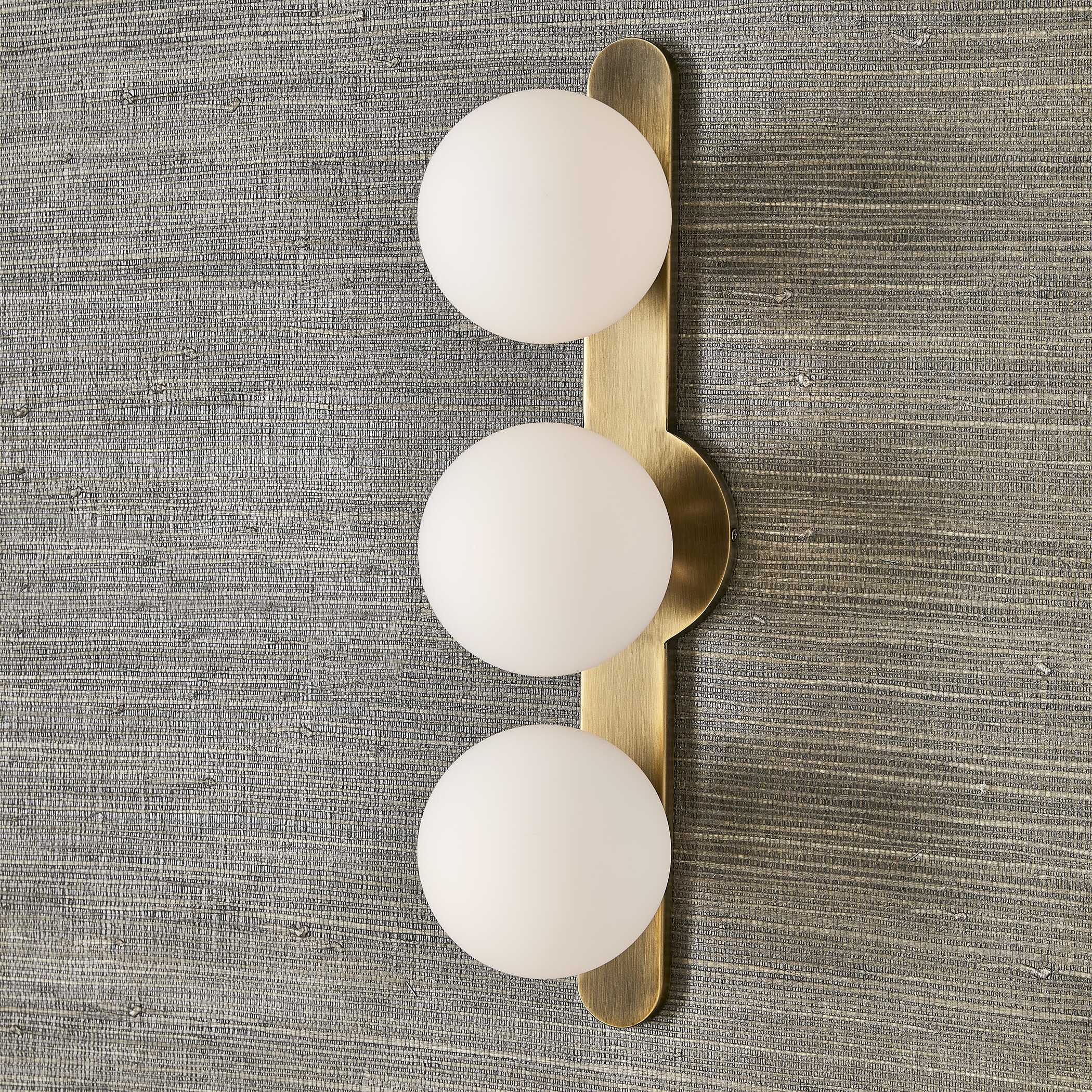 Droplet Mid-Century 3 Light Sconce, Ceiling Light by Uttermost, 5" width x 22" height x 7.25" depth View 2