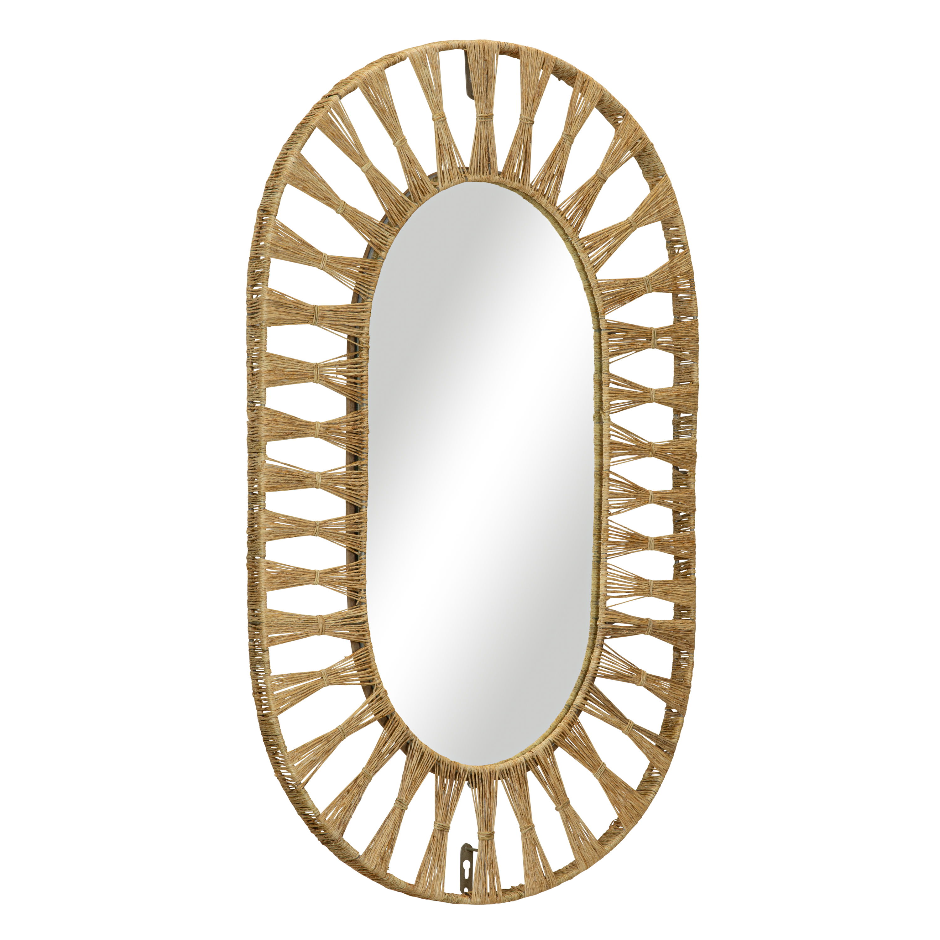 Ojai Oval Mirror, by Woven, 33.75" length x 22.75" width x 1.5" depth View 5