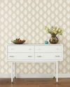Lotus Motif Cream & White Wallpaper thumbnail 1