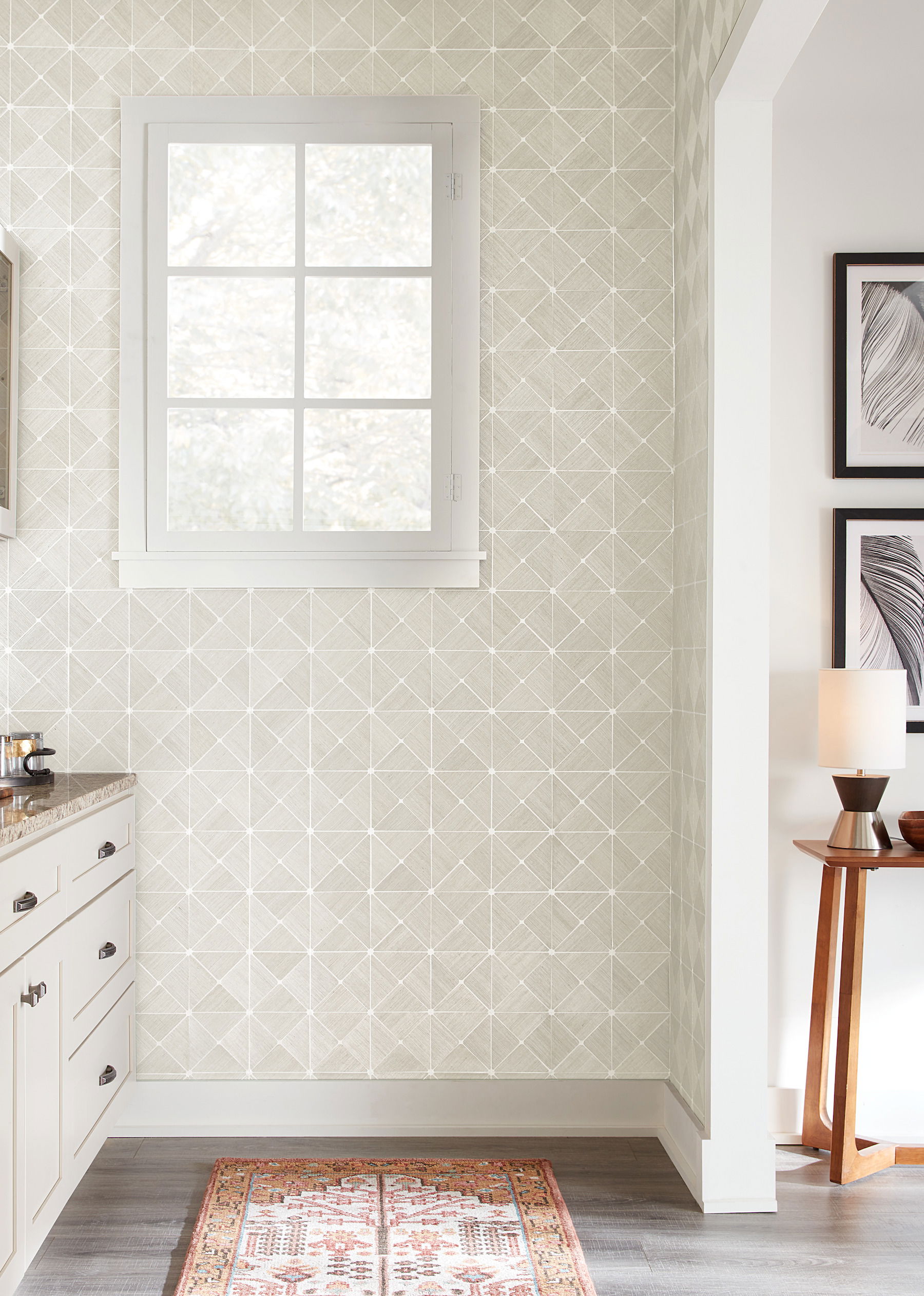 Dazzling Diamond Sisal Grasscloth Silver Wallpaper large image 