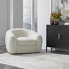 Capra Art Deco White Swivel Chair, Accent Chair by Uttermost, 43" width x 28" height x 37" depth thumbnail 4