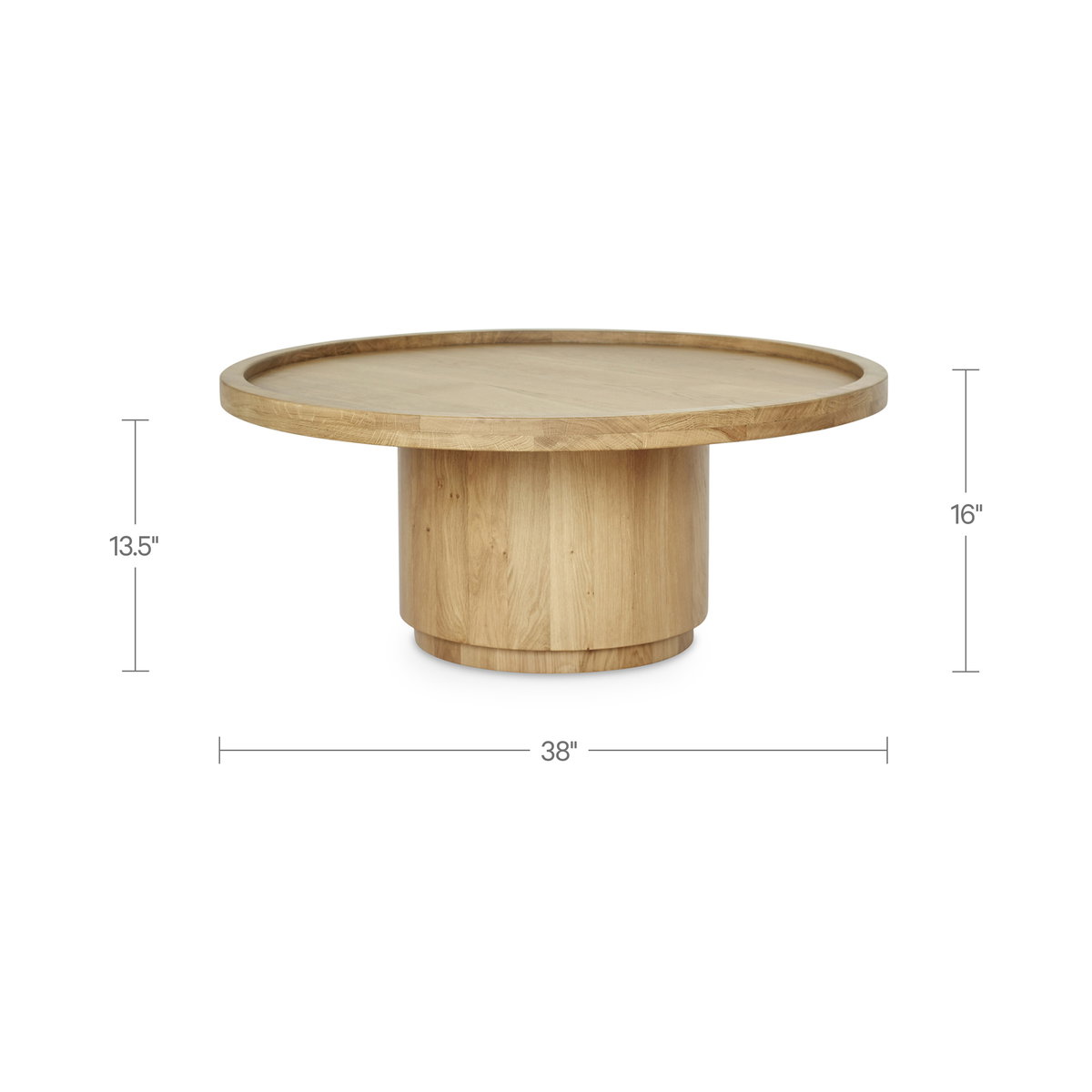 Cohen Coffee Table Natural, by Moe's Home, 38" width x 16" height x 38" depth View 8