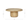 Cohen Coffee Table Natural, by Moe's Home, 38" width x 16" height x 38" depth thumbnail 8