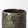 Kona III Large Black/Gold Cylindrical Ceramic Vase, by Mercana, 4.53" length x 4.53" width x 14.96" height thumbnail 7