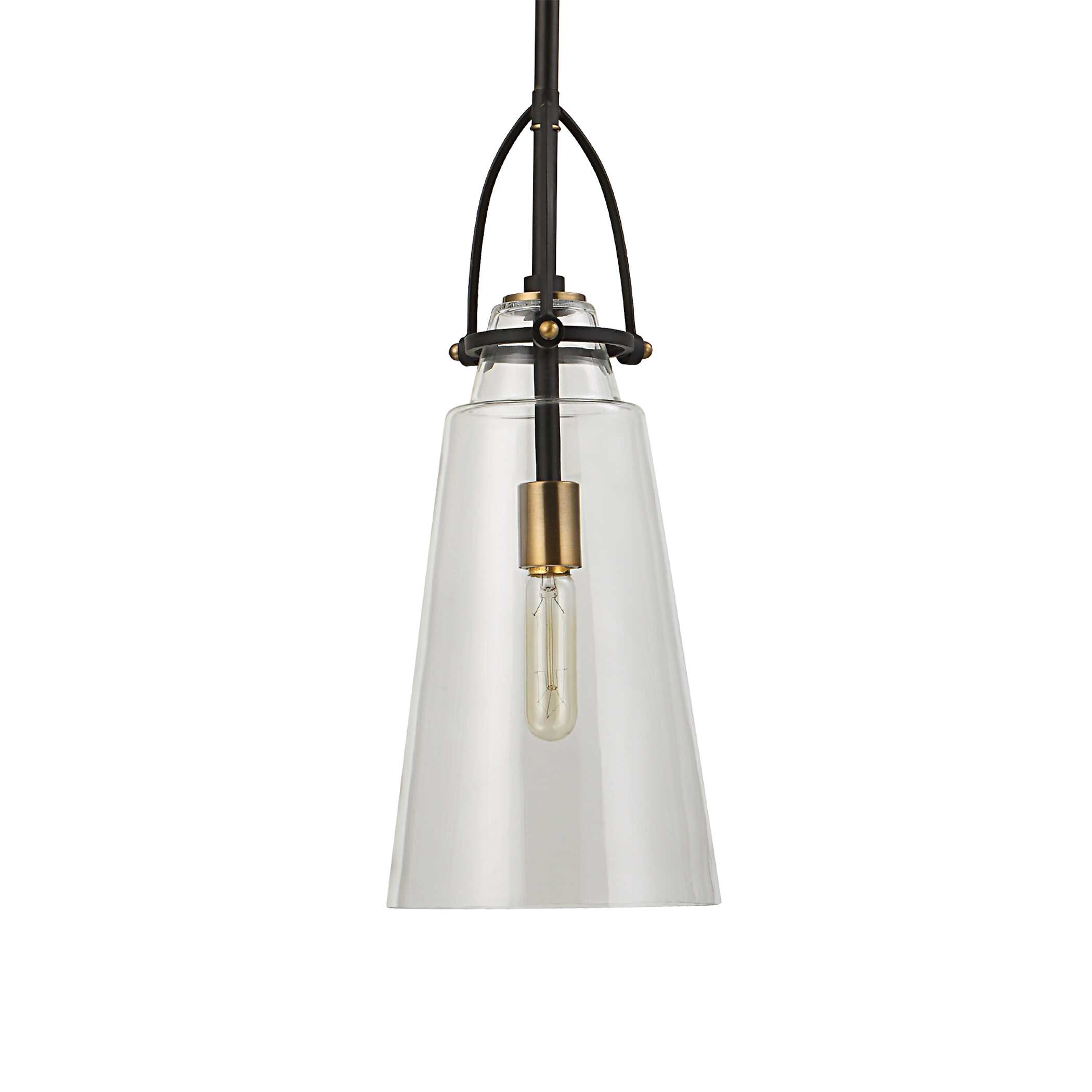Saugus Industrial 1 Light Pendant, Ceiling Light by Uttermost, 8" width x 20" height x 8" diameter x 8" depth View 3