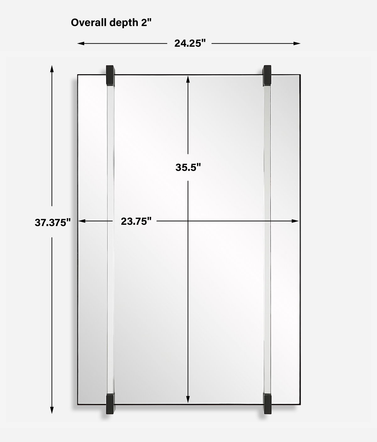 Ladonna Rods Mirror, by Uttermost, 24.25" width x 37.37" height x 2" depth View 3