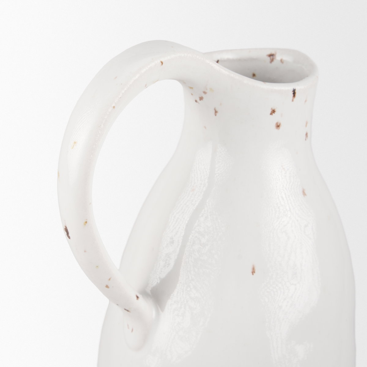 Valora Black Speckled Cream with Light Beige Ceramic Jug, Decorative Jar by Mercana, 7.09" length x 5.31" width x 14.37" height View 8