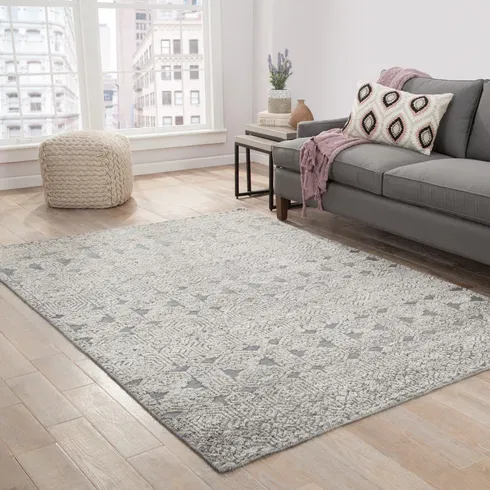 Jaipur Living Abelle Hand-Knotted Medallion Gray/ White Area Rug 6