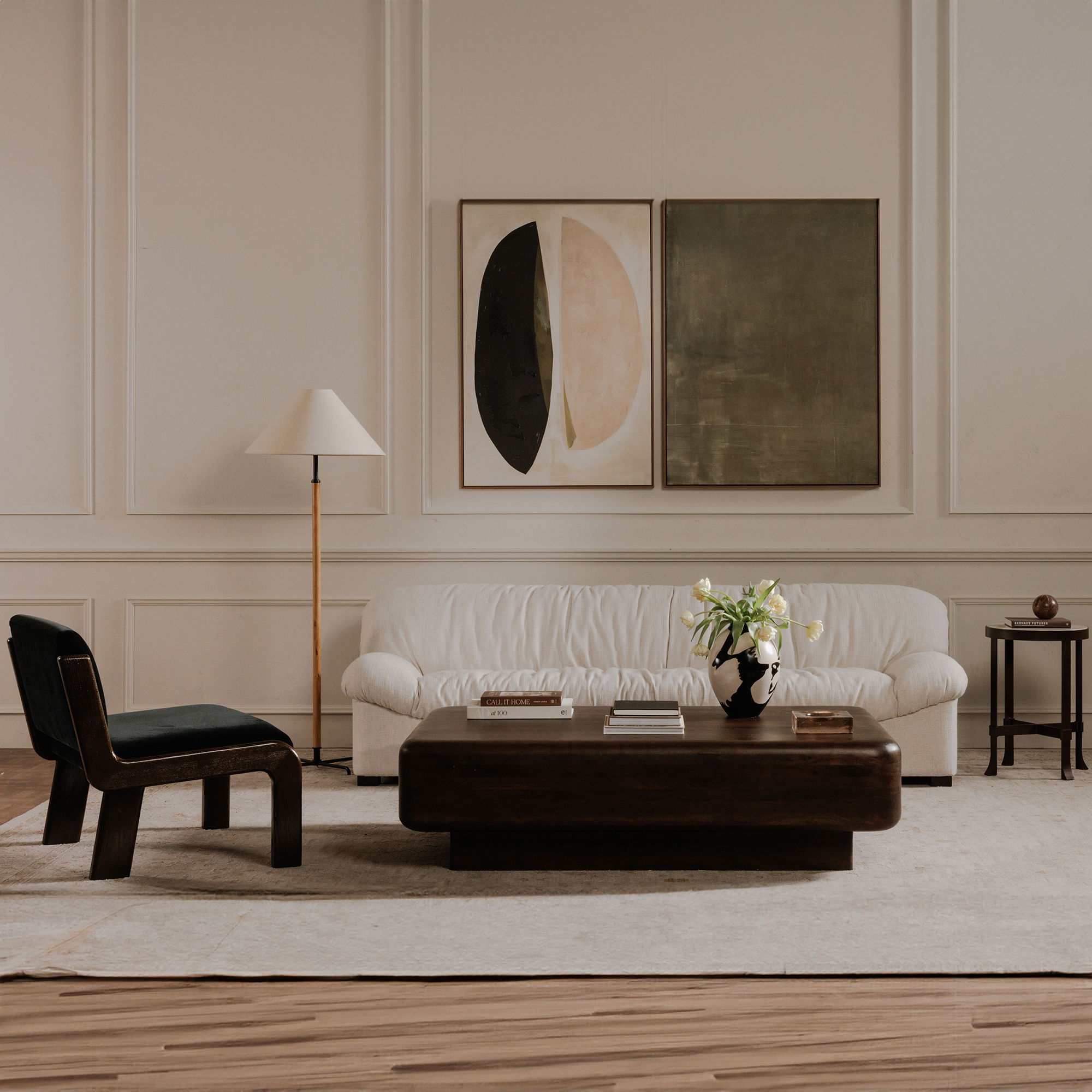 Holli Side Table White Marble, Side & End Table by Moe's Home, 16" width x 23" height x 16" depth View 9