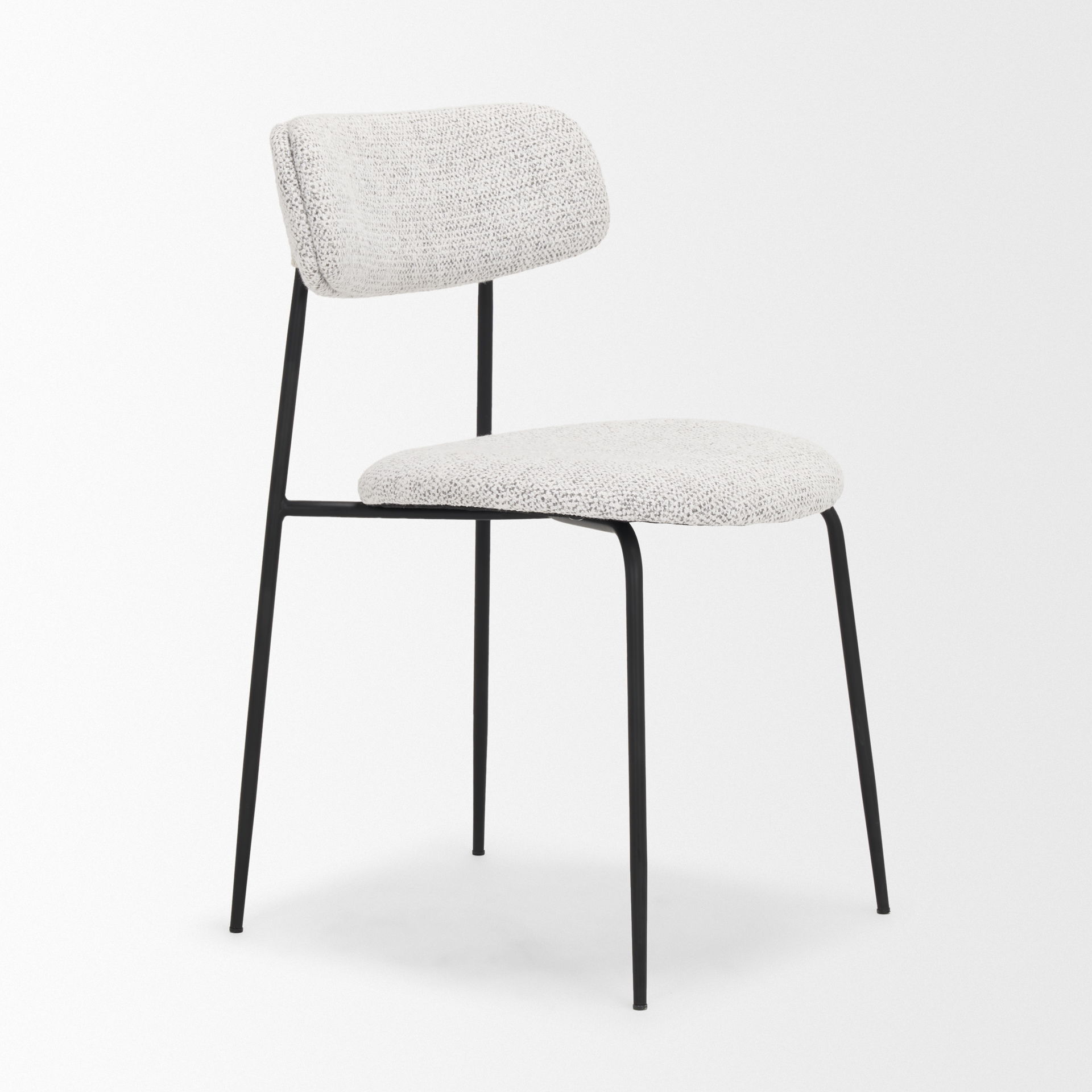 Casey Matte Black Metal with Gray Fabric Dining Chair large image 