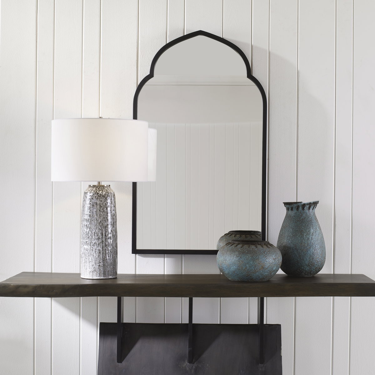 Kenitra Black Arch Mirror, by Uttermost, 24" width x 40" height x 1.25" depth View 2