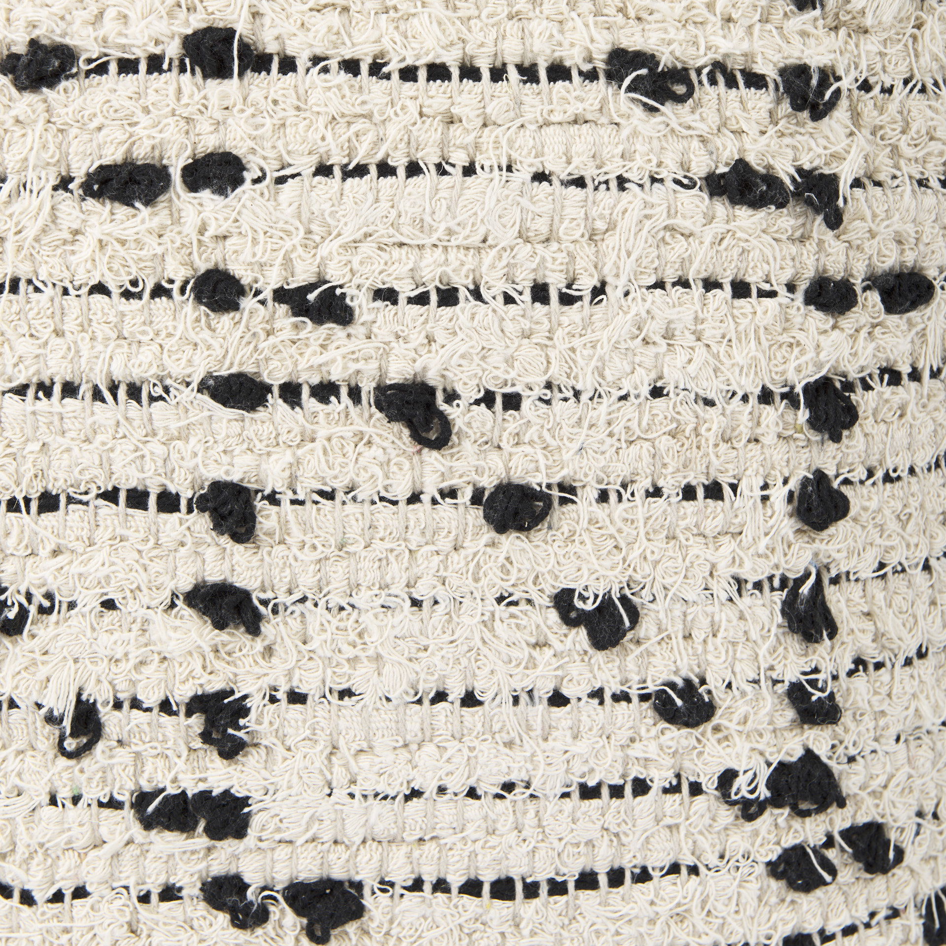 Aarohi  Cream/Black Cotton Patterned Pouf large image 